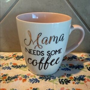 Mama Needs Some Coffee Pink-Accent Ceramic Mug